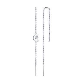 Серебряные серьги Diamant 94-123-01439-1 с фианитом 94-123-01439-1 фото