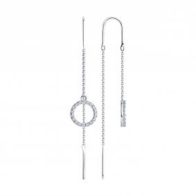 Серебряные серьги Diamant 94-123-01496-1 с фианитом 94-123-01496-1 фото