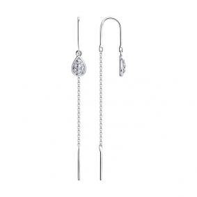 Серебряные серьги Diamant 94-123-01497-1 с фианитом 94-123-01497-1 фото