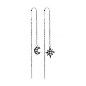 Серебряные серьги Diamant 94-123-01499-1 с фианитом 94-123-01499-1 фото