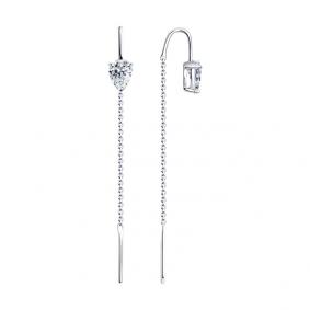Серебряные серьги Diamant 94-123-01501-1 с фианитом 94-123-01501-1 фото