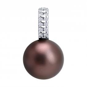 Серебряная подвеска Diamant 94-130-00090-1 с фианитом и жемчугом 94-130-00090-1 фото