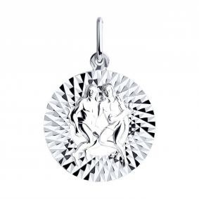 Серебряная подвеска Знак зодиака Близнецы Diamant 94-130-00162-1 94-130-00162-1 фото