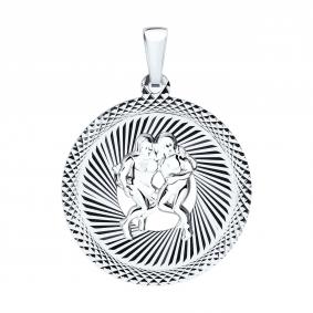 Серебряная подвеска Знак зодиака Близнецы Diamant 94-130-00223-1 94-130-00223-1 фото