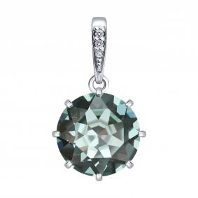 Серебряная подвеска Diamant 94-130-00397-1 с фианитом и ювелирным кристаллом 94-130-00397-1 фото