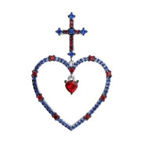 Серебряная подвеска Diamant 94-130-00449-1 с фианитом и рубиновым корундом 94-130-00449-1 фото