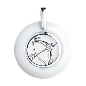 Серебряная подвеска Знак зодиака Стрелец Diamant с керамической вставкой и фианитом 94-130-00578-1 94-130-00578-1 фото
