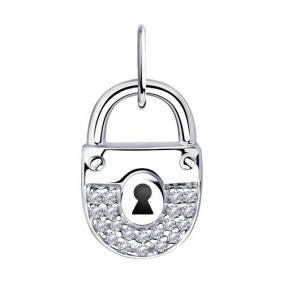 Серебряная подвеска Diamant 94-130-01000-1 с фианитом и эмалью 94-130-01000-1 фото