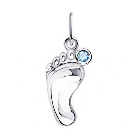 Серебряная подвеска Пяточка Diamant с фианитом 94-130-01002-2 94-130-01002-2 фото