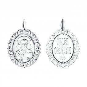 Серебряная подвеска-иконка Господь Вседержитель Diamant 94-130-01042-1 94-130-01042-1 фото