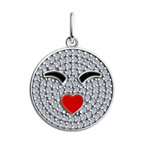 Серебряная подвеска Diamant 94-130-01054-1 с фианитом и эмалью 94-130-01054-1 фото