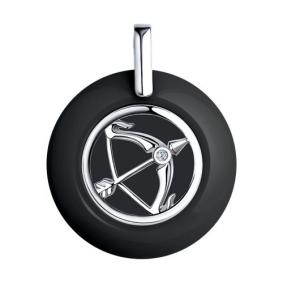 Серебряная подвеска Знак зодиака Стрелец Diamant с фианитом и керамикой 94-130-01258-1 94-130-01258-1 фото