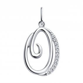 Серебряная подвеска-буква О Diamant с фианитом 94-130-01378-1 94-130-01378-1 фото