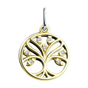 Подвеска из лимонного серебра Diamant 94-130-02107-1 с фианитом 94-130-02107-1 фото