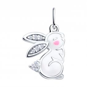 Серебряная подвеска Diamant 94-130-02223-1 с фианитом и эмалью 94-130-02223-1 фото