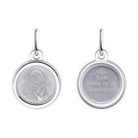 Серебряная подвеска Иконка Божией Матери Владимирская Diamant 94-132-01967-3 94-132-01967-3 фото