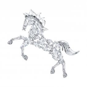 Серебряная брошь Символ года Лошадь Diamant с фианитом 94-140-00267-1 94-140-00267-1 фото