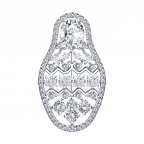 Серебряная брошь Diamant 94-140-00398-1 с фианитом 94-140-00398-1 фото