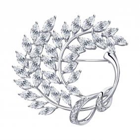 Серебряная брошь Diamant 94-140-00486-1 с фианитом 94-140-00486-1 фото