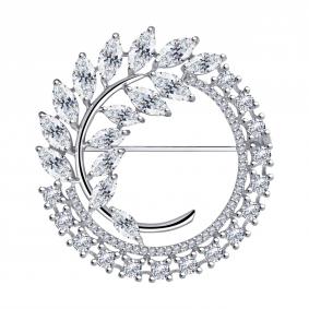 Серебряная брошь Diamant 94-140-00487-1 с фианитом 94-140-00487-1 фото