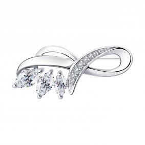Серебряная брошь Diamant 94-140-00614-1 с фианитом 94-140-00614-1 фото