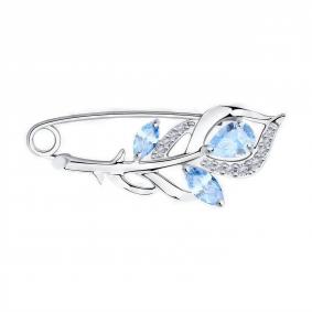 Серебряная булавка Diamant 94-140-00615-2 с фианитом 94-140-00615-2 фото