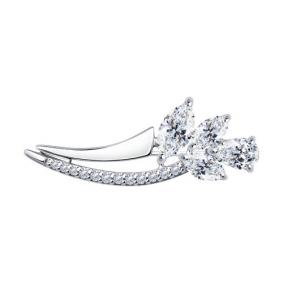 Серебряная брошь Diamant 94-140-00683-1 с фианитом 94-140-00683-1 фото