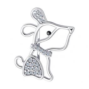 Серебряная брошь Diamant 94-140-00766-1 с фианитом 94-140-00766-1 фото