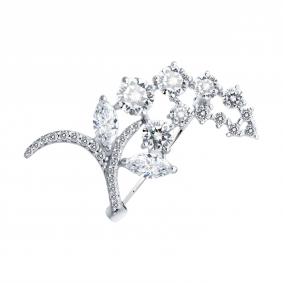Серебряная брошь Diamant 94-140-01411-1 с фианитом 94-140-01411-1 фото