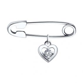 Серебряная булавка Diamant 94-140-02698-1 с фианитом 94-140-02698-1 фото