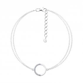 Серебряный браслет Diamant 94-150-00241-1 с фианитом и эмалью 94-150-00241-1 фото