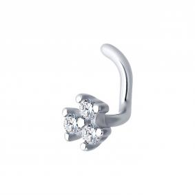 Серебряный пирсинг в нос Diamant с фианитом 94-160-02001-1 94-160-02001-1 фото