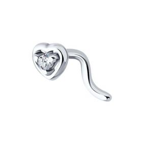 Серебряный пирсинг в нос Diamant с фианитом 94-160-02027-1 94-160-02027-1 фото