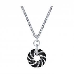 Серебряное колье Diamant 94-170-00039-1 с фианитом и эмалью 94-170-00039-1 фото
