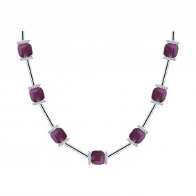 Серебряное колье Diamant 94-170-00503-1 с фианитом и ювелирным кристаллом 94-170-00503-1 фото