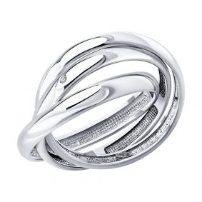 Серебряное кольцо Diamant 94-211-02238-1 с бриллиантом 94-211-02238-1 фото