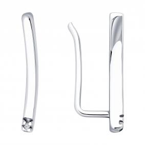 Серебряные серьги Diamant 94-220-02128-1 с бриллиантом 94-220-02128-1 фото