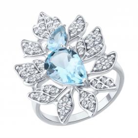 Серебряное кольцо Diamant 94-310-00111-1 с топазом и фианитом 94-310-00111-1 фото