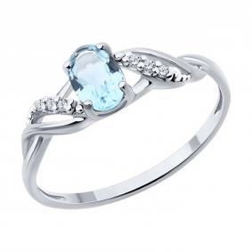 Серебряное кольцо Diamant 94-310-00177-1 с топазом и фианитом 94-310-00177-1 фото