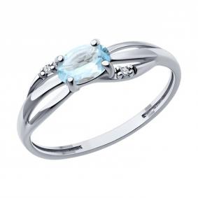Серебряное кольцо Diamant 94-310-00182-1 с топазом и фианитом 94-310-00182-1 фото