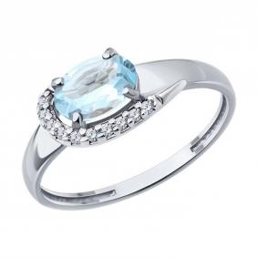 Серебряное кольцо Diamant 94-310-00183-1 с топазом и фианитом 94-310-00183-1 фото