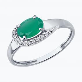 Серебряное кольцо Diamant 94-310-00183-2 с фианитом и агатом 94-310-00183-2 фото