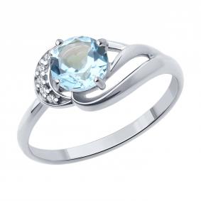 Серебряное кольцо Diamant 94-310-00184-1 с топазом и фианитом 94-310-00184-1 фото