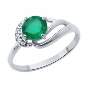 Серебряное кольцо Diamant 94-310-00184-2 с фианитом и агатом 94-310-00184-2 фото