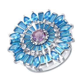 Серебряное кольцо Diamant 94-310-00295-1 с фианитом и аметистом 94-310-00295-1 фото