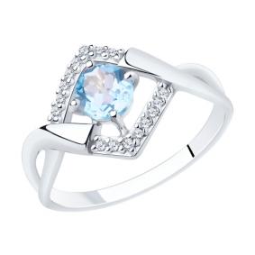 Серебряное кольцо Diamant 94-310-00380-1 с топазом и фианитом 94-310-00380-1 фото