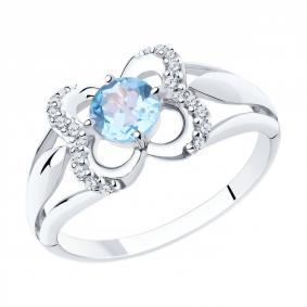 Серебряное кольцо Diamant 94-310-00381-1 с топазом и фианитом 94-310-00381-1 фото