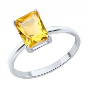 Серебряное кольцо Diamant 94-310-00395-1 с цитрином 94-310-00395-1 фото