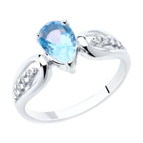 Серебряное кольцо Diamant 94-310-00527-1 с топазом и фианитом 94-310-00527-1 фото