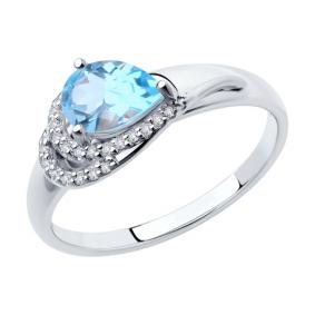 Серебряное кольцо Diamant 94-310-00548-1 с топазом и фианитом 94-310-00548-1 фото